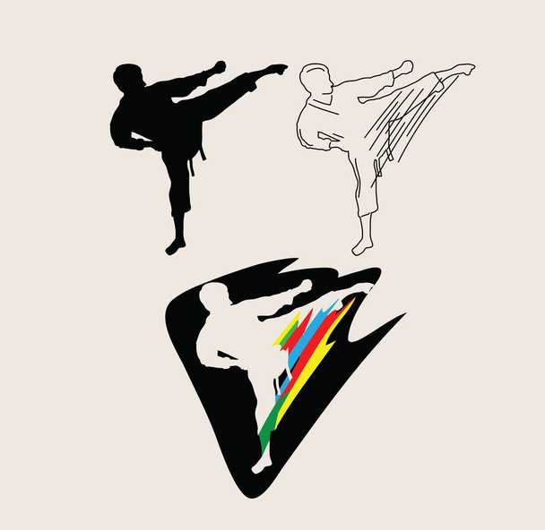 Judo Line Art, Silhouette and Logo, art vector design  - Vector, Image