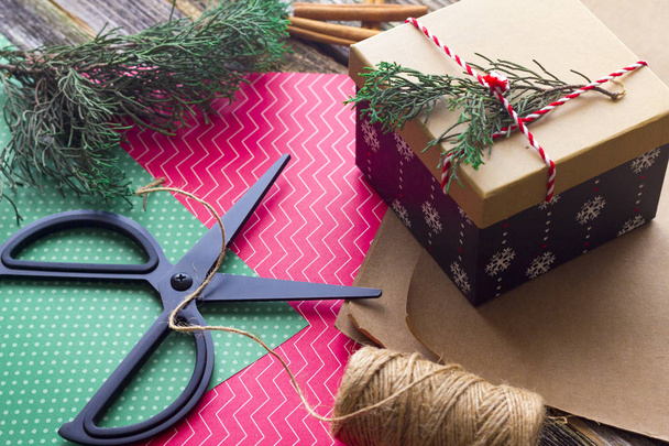 Basit DIY kaydırma Noel hediyeleri vintage - Fotoğraf, Görsel