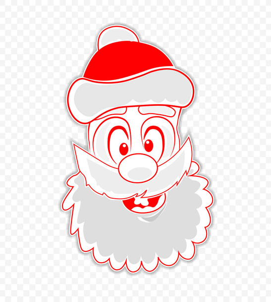 Рождественский рисунок смешного, смешного лица Санта-Клауса
 - Вектор,изображение
