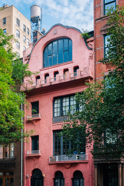 Pink house in the West Village, Manhattan, New York City - Photo, Image