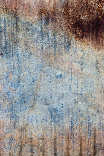 Old metal wall texture background with scratches and cracks. - Foto, afbeelding