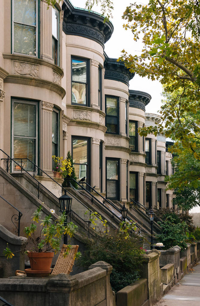 Houses in Park Slope, Brooklyn, New York City - Zdjęcie, obraz