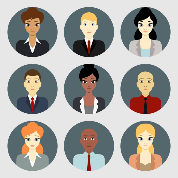Ensemble d'illustrations vectorielles de haute qualité de jeunes avatars d'équipe de gens d'affaires isolés sur fond blanc
 - Vecteur, image