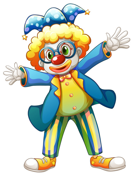 A clown with a colorful costume - Vector, Image