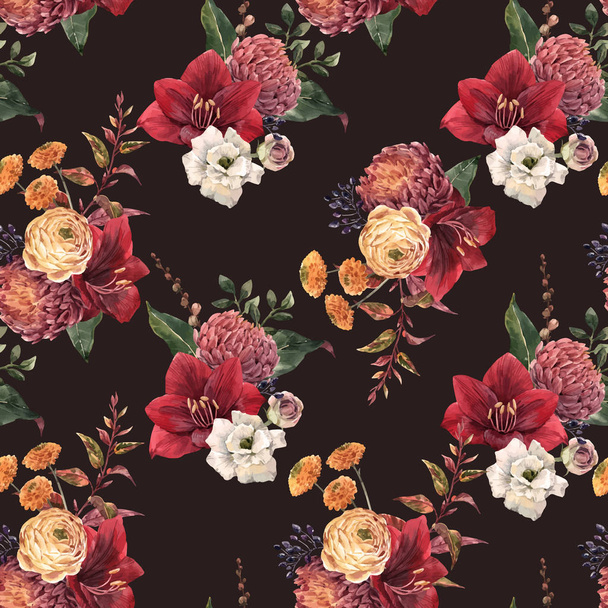 aquarela padrão vetorial floral
 - Vetor, Imagem