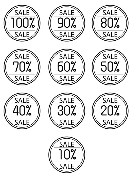 Icon sales with percent on a white background. - Vector, Image