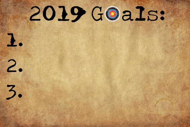 2019 goals with numbers on paper - Photo, Image