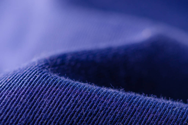 Blue fabric texture material background macro - Zdjęcie, obraz
