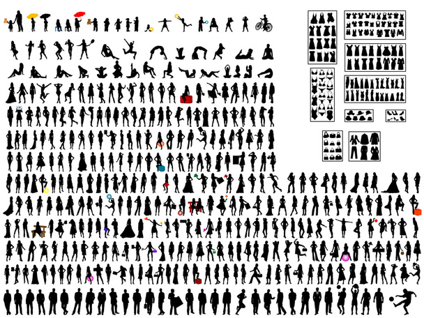 silhouettes - Vector, Image