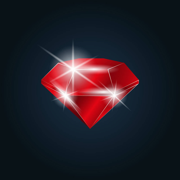 Ruby on Rails gemstone parlayan. İzole koyu arka plan, vektör çizim nesnesinde - Vektör, Görsel
