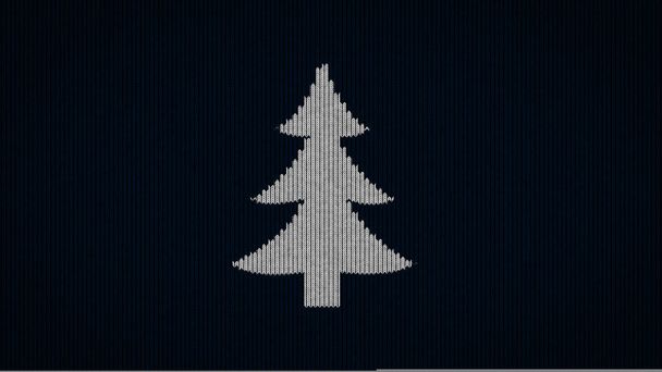 Wesołych Świąt z życzeniami z choinki na wzór sweter zimowy  - Zdjęcie, obraz
