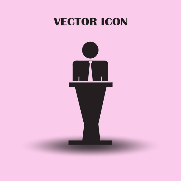 Ikona reproduktoru vektor. Řečník mluví z tribun ilustrace. - Vektor, obrázek