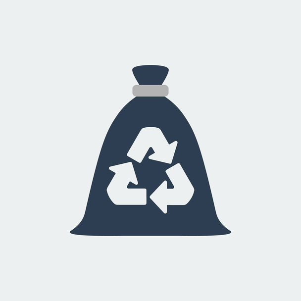 Prullenbak zak, afval recycling en gebruik pictogram. Vectorillustratie - Vector, afbeelding