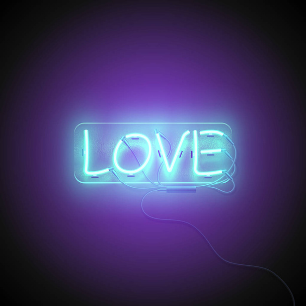 love blue signboard - ベクター画像