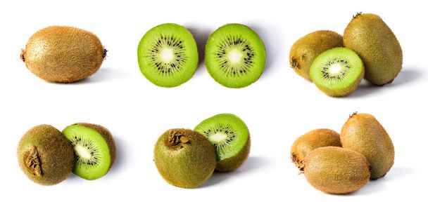 kiwi conjunto de frutas aisladas sobre fondo blanco
 - Foto, imagen