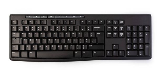 Клавиатура компьютера верхнего вида изолирована на белом фоне
 - Фото, изображение