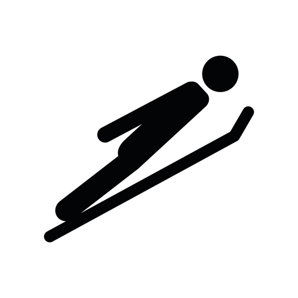 lyžař startuje zimní sport piktogram - Vektor, obrázek