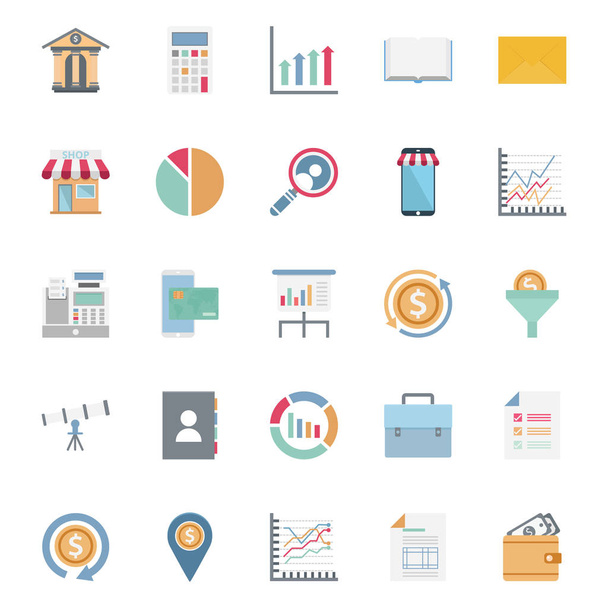 Market and Economics Color Isolated Vector Icons Set, jota voidaan helposti muokata tai muokata
 - Vektori, kuva