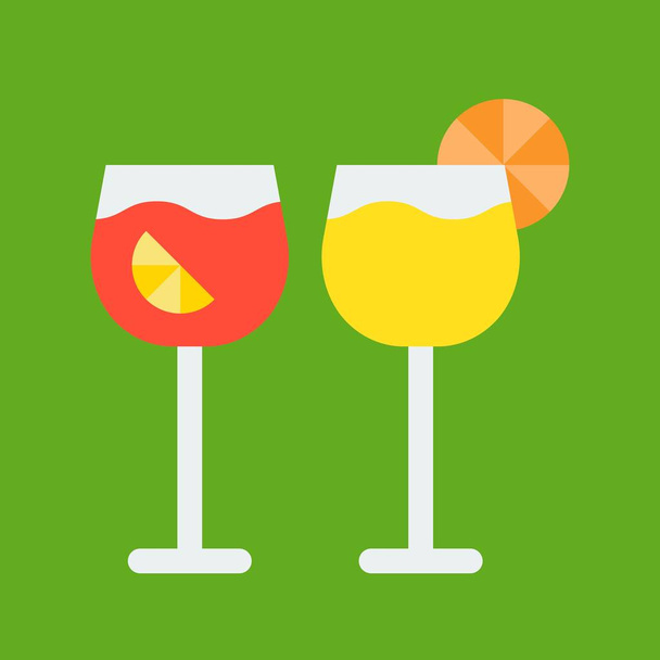 simple icon of colorful alcoholic drinks, vector illustration, christmas concept - Vector, Image