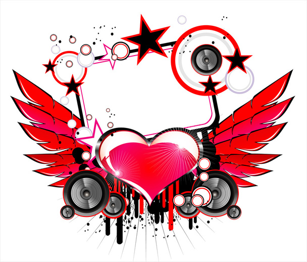 Love and Music Background - Vector, imagen