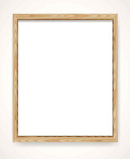 Реалістичний мінімальний прямокутник порожній дерев'яний каркас ізольований на білому тлі. Дерев'яна рамка Векторні ілюстрації
. - Вектор, зображення