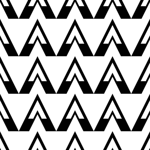 Chevron geometric pattern in black and white colors. Abstract seamless shapes stripes texture line vector illustration modern style. - Vektör, Görsel