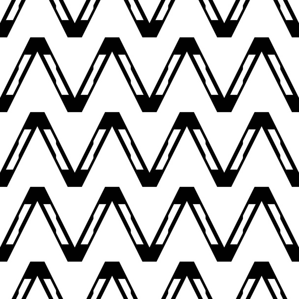 Chevron geometric pattern in black and white colors. Abstract seamless shapes stripes texture line vector illustration modern style. - Wektor, obraz