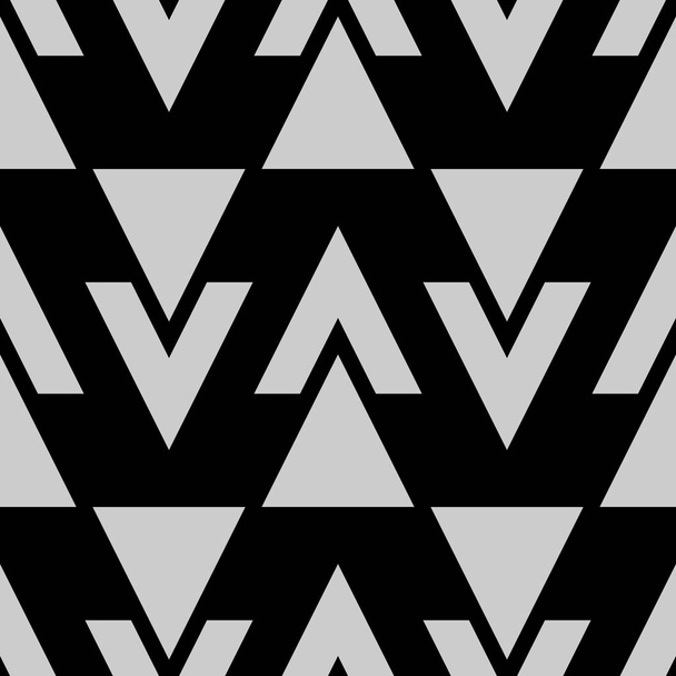 Triangle seamless pattern vector illustration in black and white - Vektör, Görsel