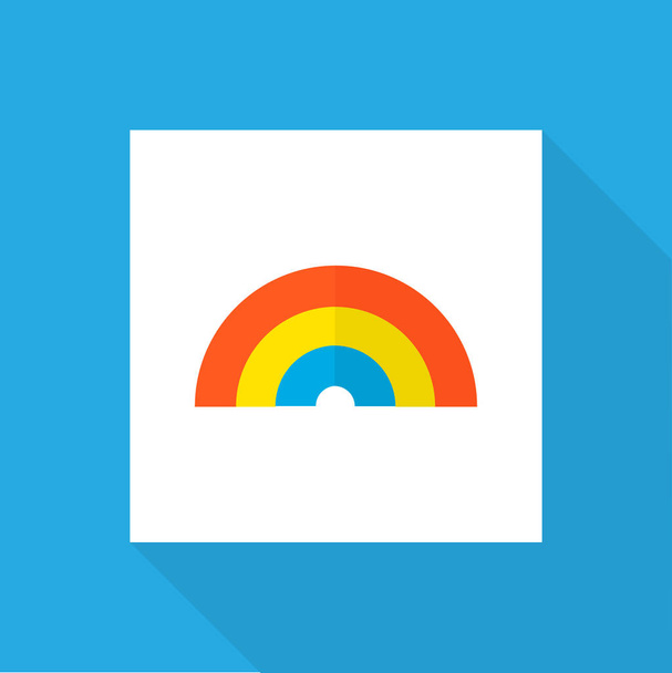 Rainbow icon flat symbol. Premium quality isolated bow element in trendy style. - Vector, Image