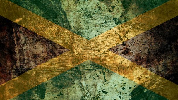 Tekstura Grunge bardzo nieczysty flaga Jamajki, Jamajka - Zdjęcie, obraz