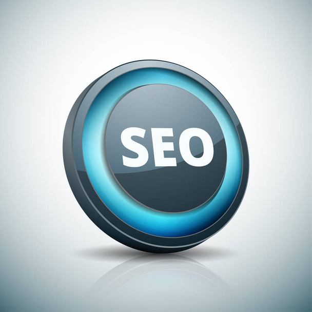 Search engine optimization abbreviation in button, vector, illustration  - Vector, afbeelding