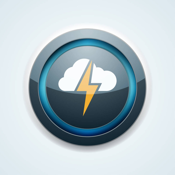 thunderstorm weather flat icon, vector, illustration - Vector, Image