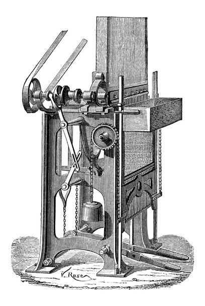 Ottmar Walch Press, vintage engraving - Vector, Image