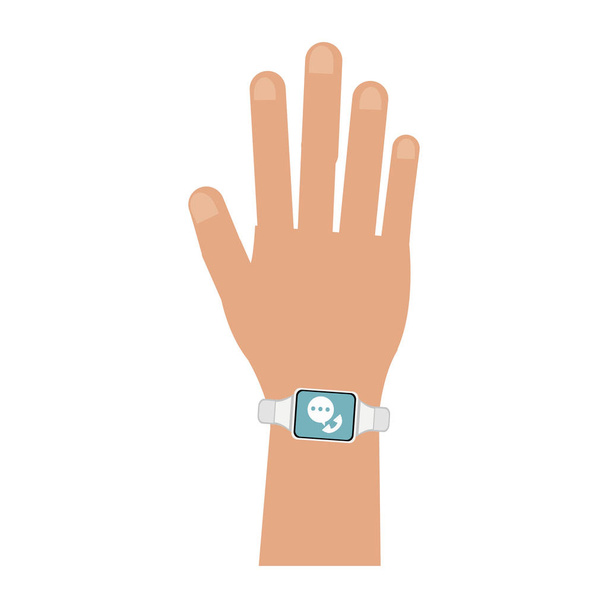 Smartwatch on wrist - Vector, Image