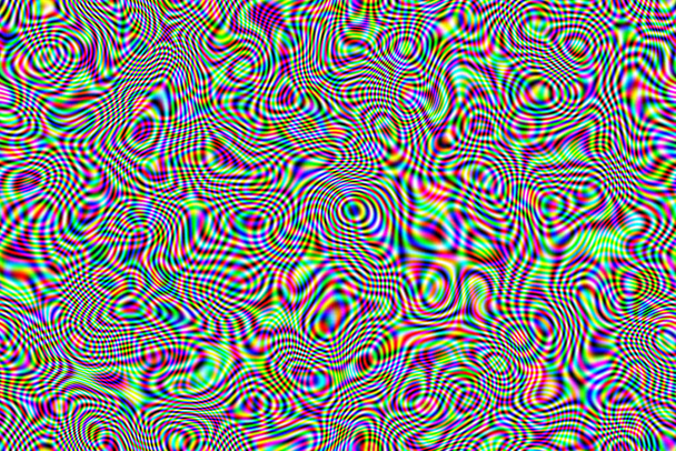 psychedelic abstract background with curves and loops in bold saturated colors - Photo, Image