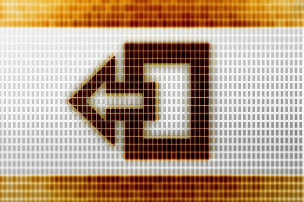 Exit icon in the screen. 3D Illustration. - Photo, Image