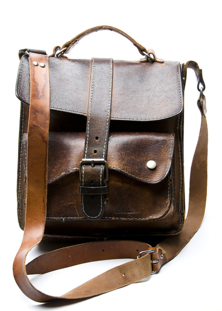 old worn leather bag - Photo, Image