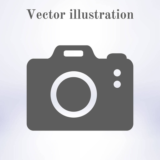 Photo camera symbol. DSLR camera sign icon. Digital camera. Flat design style.  - Вектор, зображення