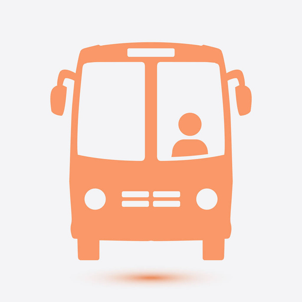 Εικονίδιο του λεωφορείου. Σύμβολο σχολικών λεωφορείων. Διεθνής τουριστική κίνηση. Άνετα αυτοκίνητα. - Διάνυσμα, εικόνα