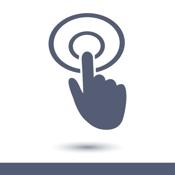 Icono de signo del cursor de mano. Mano símbolo puntero. Navegación moderna del sitio web UI. Diseño plano
.  - Vector, Imagen