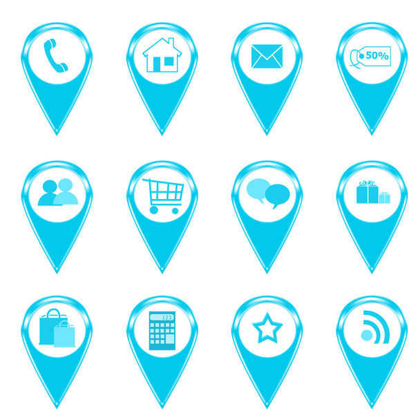 Icons for web or markers on maps - Photo, Image