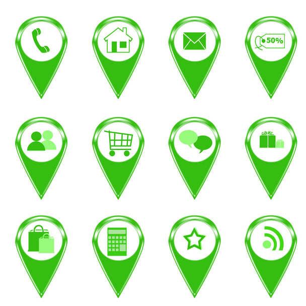 web veya haritalar üzerinde işaretçileri için simgeler - Fotoğraf, Görsel