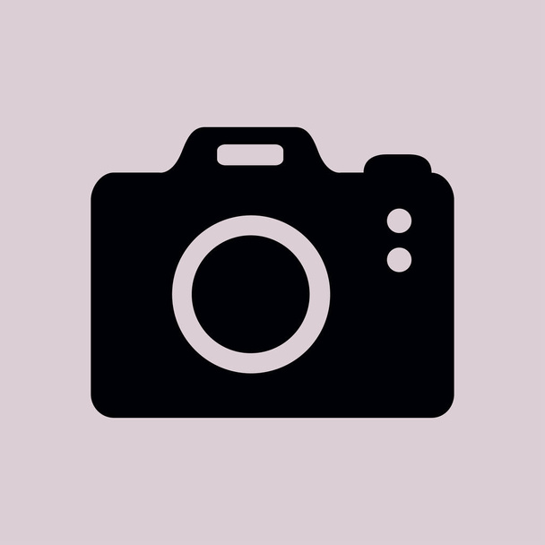 Photo camera symbol. DSLR camera sign icon. Digital camera. Flat design style.  - Vector, Image