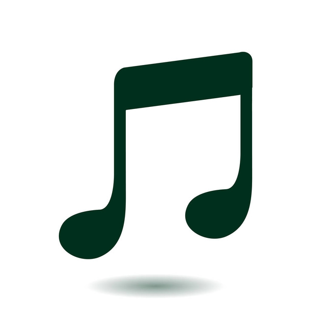 Music note icon. Character listening song. Flat design style. - Vector, Image