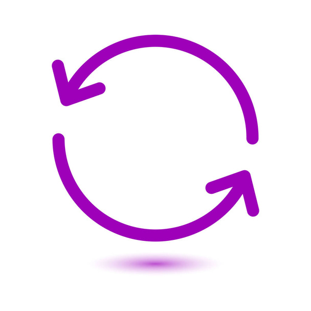 Signo de flecha circular icono de vector. Estilo de diseño plano
. - Vector, imagen