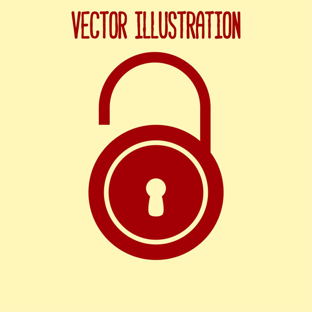 simple icon of padlock, vector illustration - Vector, Image