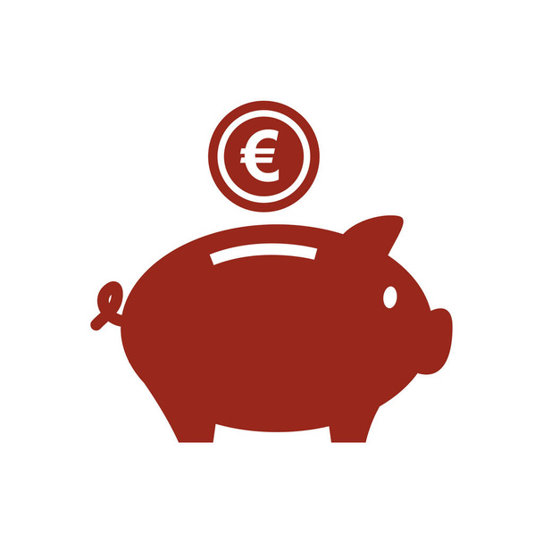 Piggy Bankin ikoni. Pictograph of moneybox. Tasainen muotoilu
. - Vektori, kuva