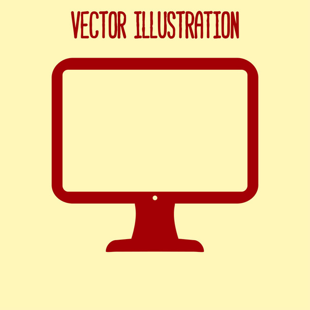 computer display sign icon. Flat design style. - Vector, Image