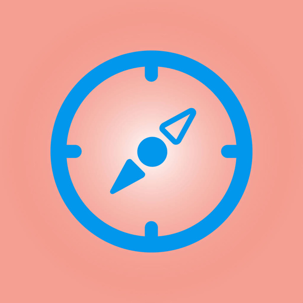 Vector illustration, round compass icon - Вектор,изображение