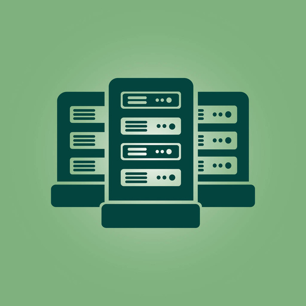 Network servers in data center icon. Flat design style. - Vector, Image